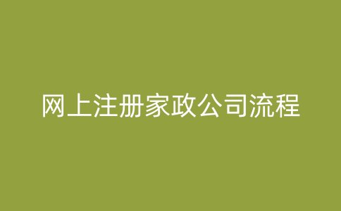 网上注册家政公司流程
